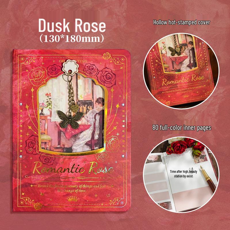 Retro Notatnik Rose Art B6 z Magnetycznym Zapięciem i Hot Stampingiem