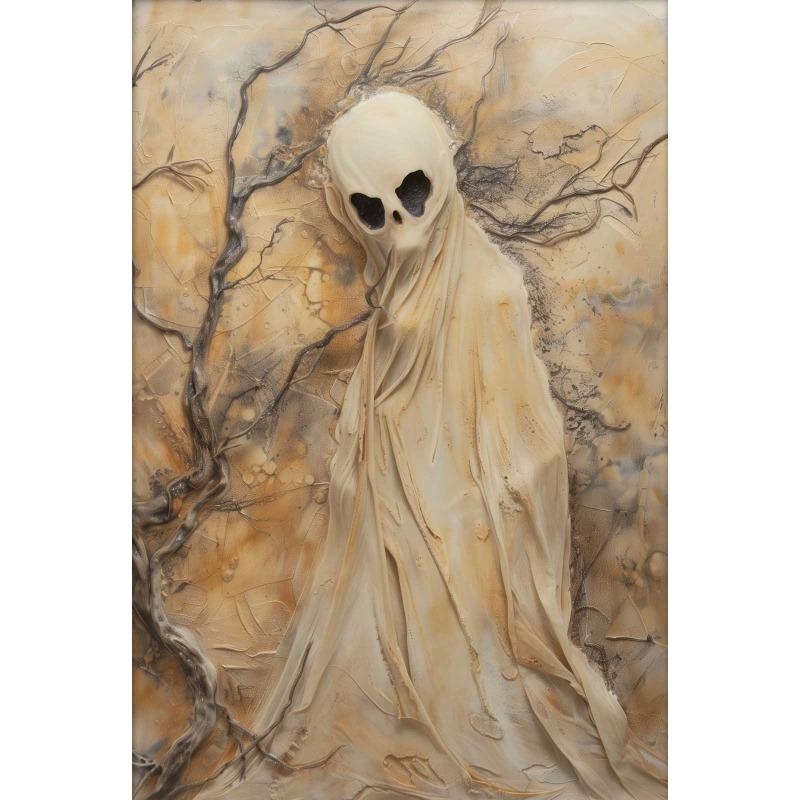Abstract Horror Skeleton Poster Fantasy Witchy Creepy Festival Canvas Painting Wall Art Halloween Christmas Bedroom Home Decor