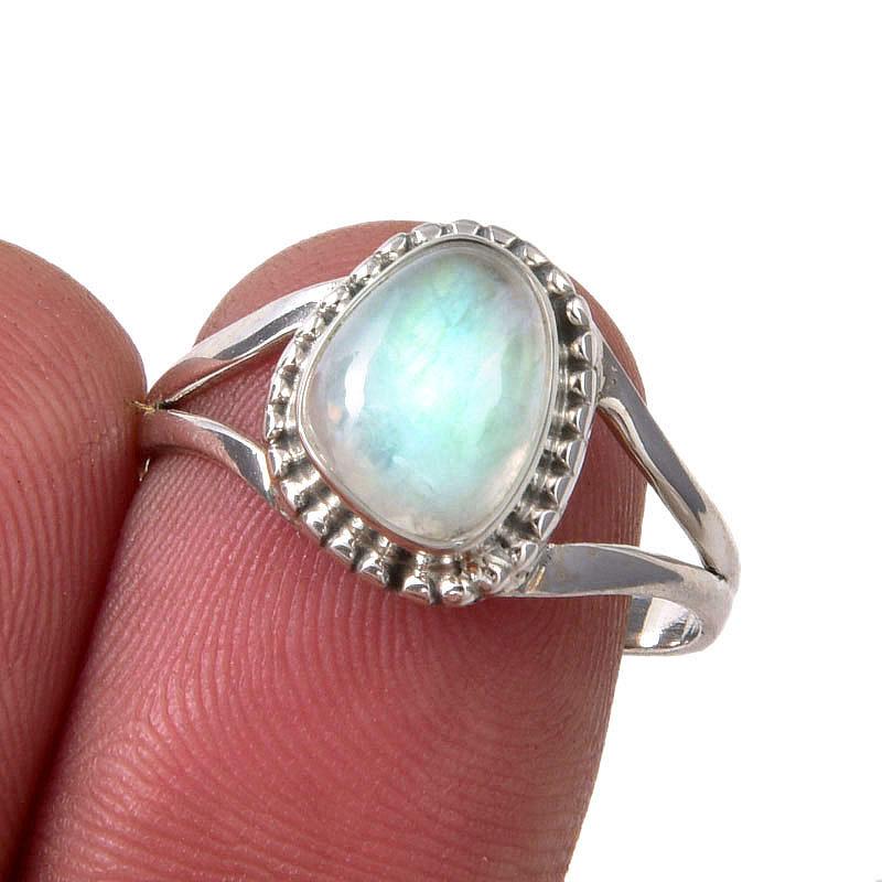 

Natural Labradorite Gemstone Handmade 925 Sterling Silver Jewelry Ring S.8 i1M02