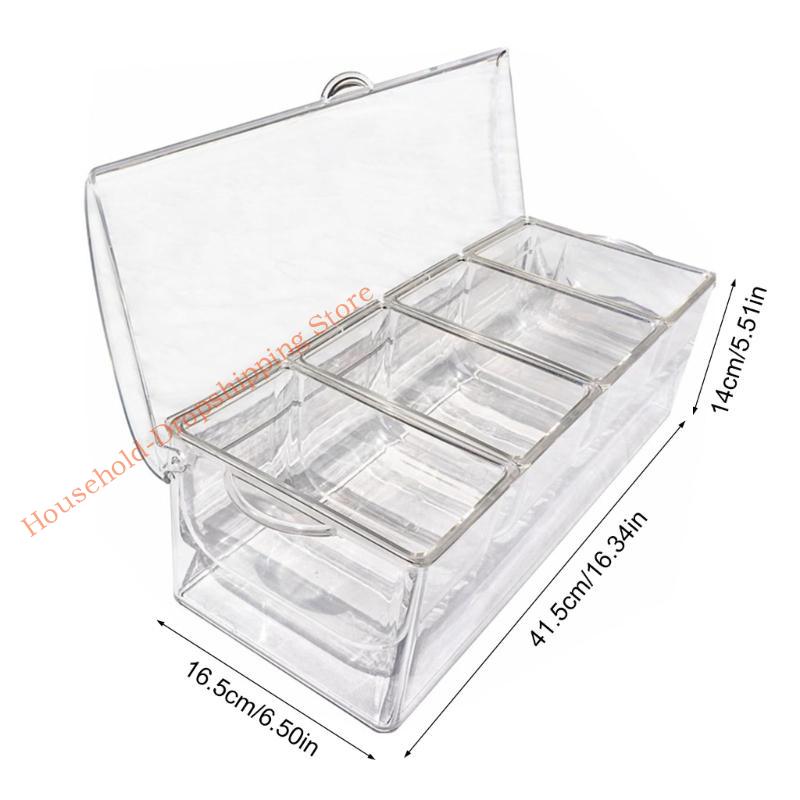 85AD Functional Condiment Container with 5 Spaces for Home or Outdoor Cooking Needs