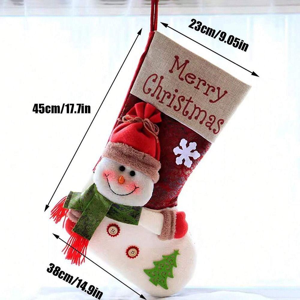 Three-dimensional Christmas Sock Santa Claus Christmas Decoration New Year Gift Bag Home Party