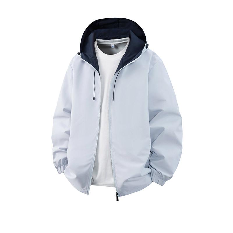 Men's Trendy Versatile Hooded Jacket - Spring/Autumn 2026, Color Block, Korean Style Casual Top