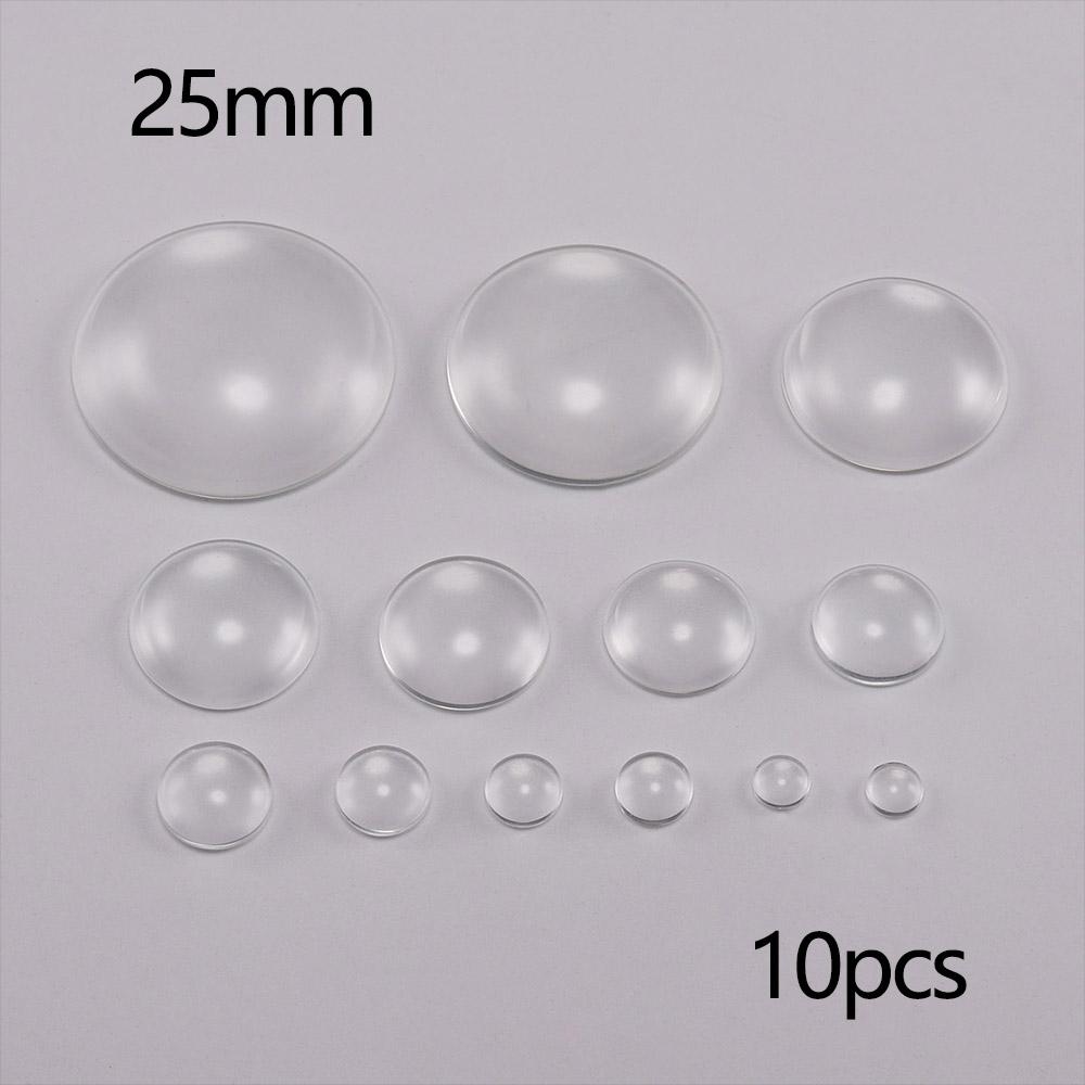 5-50Pcs/lot Transparent Round Oval Square Heart Glass Cabochon Cabochon Cameo Tray Settings For DIY Jewelry Making Supplies
