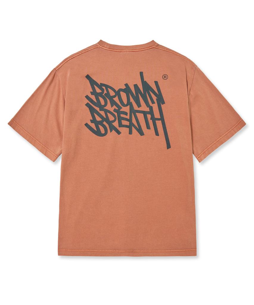 BROWNBREATH Pigment Tag Tee - Orange
