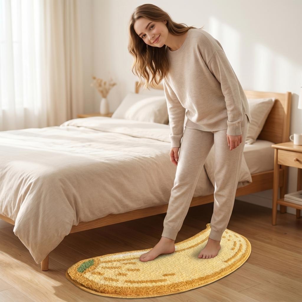 Tappeto da Bagno Morbido in Peluche di Fibra di Banana Assorbente Tappeto per Bagno Antiscivolo Tappeto per Pavimento Tappeto Decorativo per Pavimento