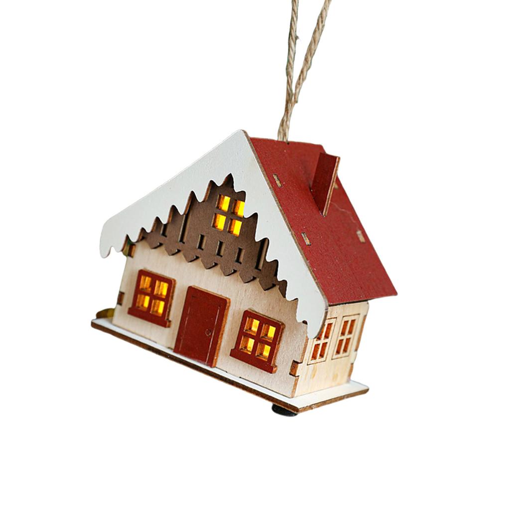 Christmas Wood Cabin with LED Lights Warmly Lit Christmas Timber Cottage Festive Seasonal Decoration for Family Home