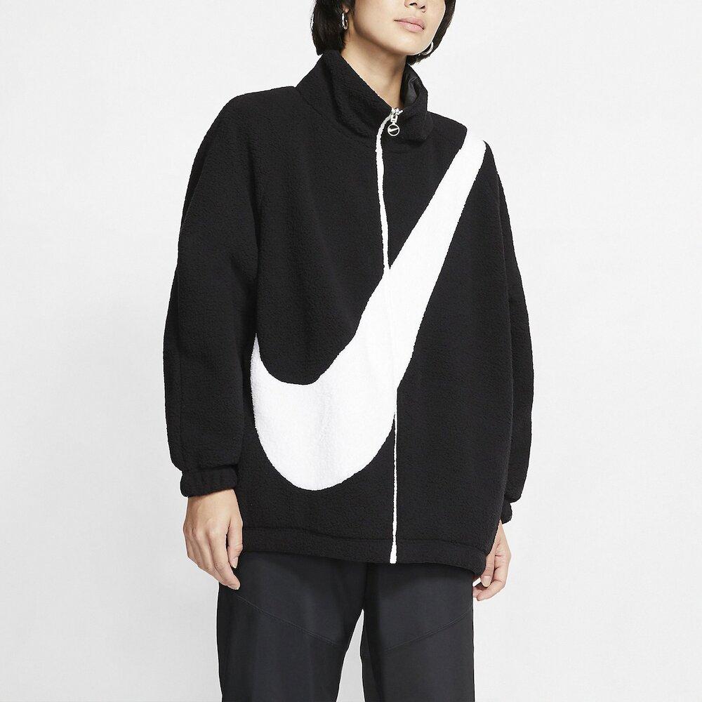 Nike Reversible Sherpa Fleece Thickened Jacket for Spring Women Outerwear Black CZ4064-010