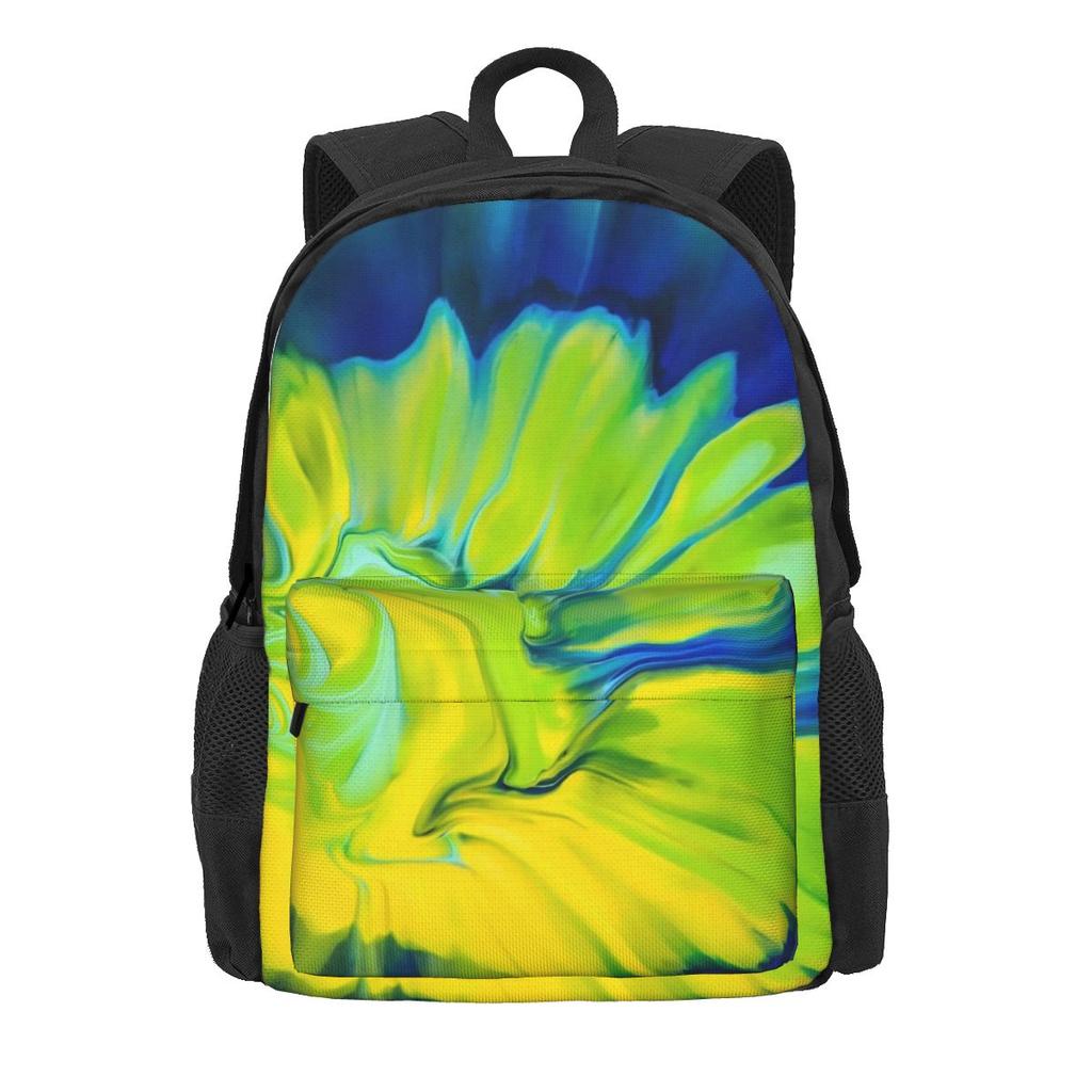 Blue Tie Dye Backpack Abstract Art Print Camping Backpacks Women Men Kawaii School Bags High Quality Breathable Rucksack