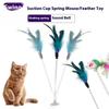 Colorful Suction Cup Type Cat and Mouse Suction Cup Spring Feather Cat Toy Cat Stick Pet Supplies