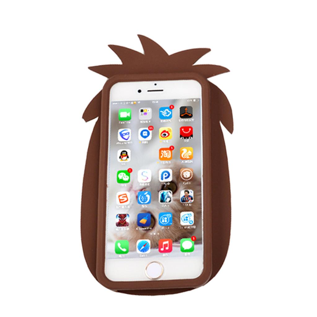 Iphone For Apple Silicone Rubber Slot Shaped Pineapple Cactus Protective Cover