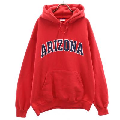 Long Sleeve Sweatshirts L Red Brushed Back of Pullover Men's Used