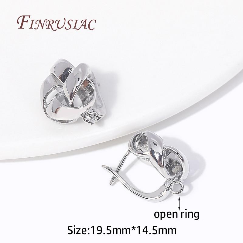 Trendy Earrings Accessories 18K Gold Plated Metal Round Earwires Earring Fasteners Hooks For DIY Women Ear Jewelry Making