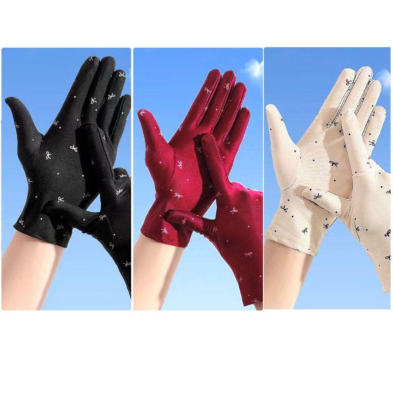 

Летние тонкие солнцезащитные перчатки Женские Высокоэластичные спандекс Защита от солнца Танцевальные тканевые перчатки Вождение Работа Женские Весна и Осень Black + Bordeaux + beige [3 pairs]] One size