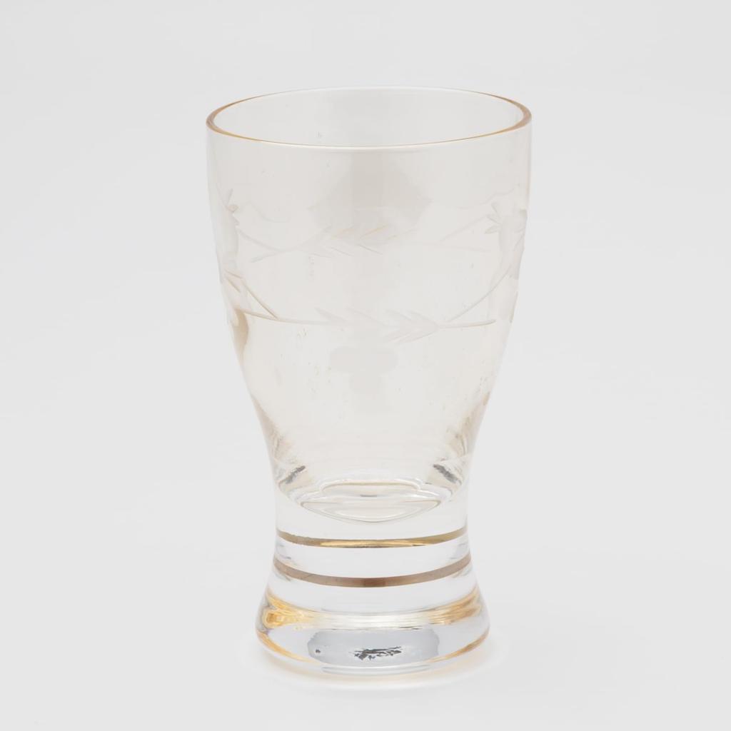 Otsuka Glass "Colorful Poem" Sake Glass, Approximately 70ml, Long Cup, Hana Kiriko Amber Brown, Made In Japan, 07603-15-1AMB-1P