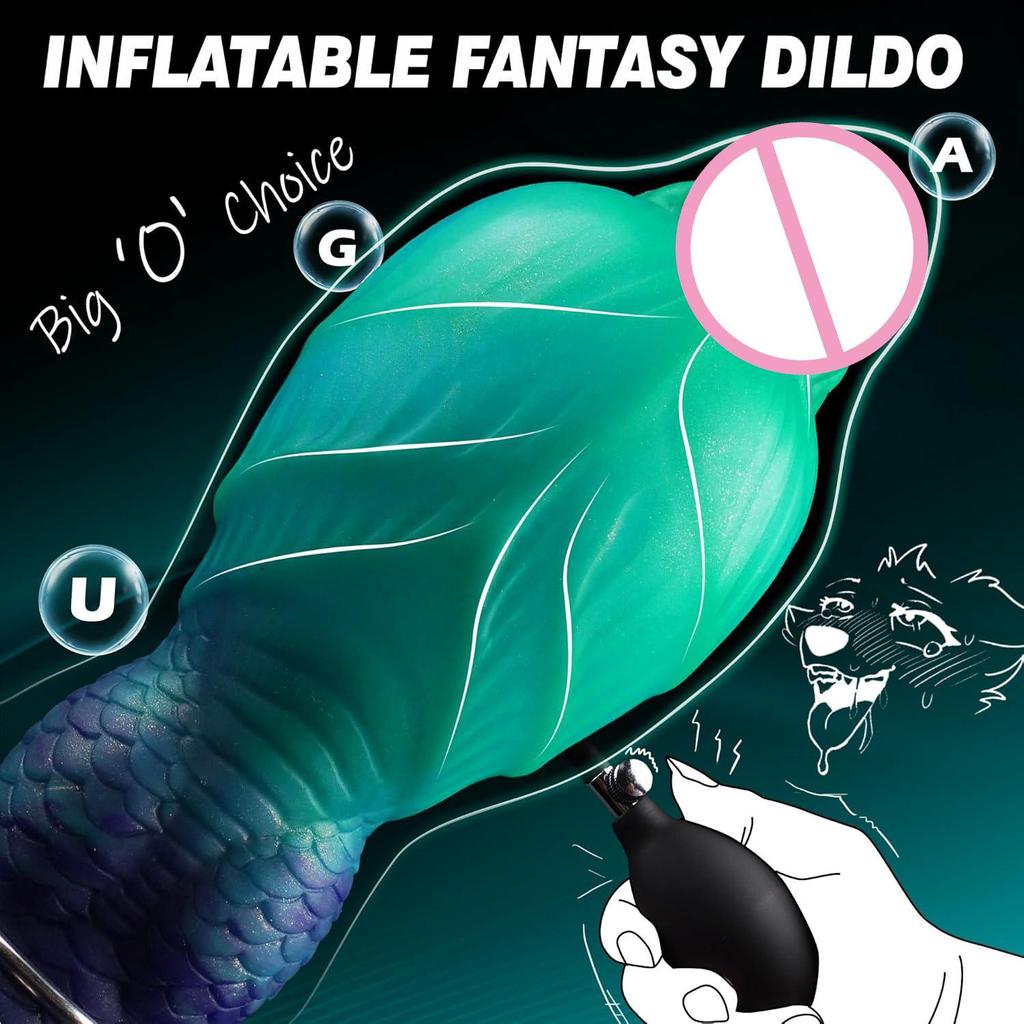 Inflatable Pikachu Suction Cup Dildo with Knot Design for All Genders