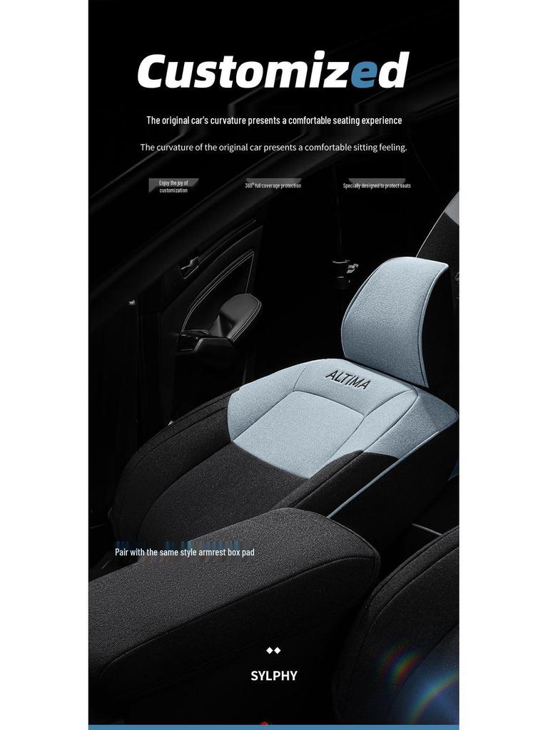 2023 Sylphy Full Surround Linen Seat Cover for All Seasons - 5-Seat Special Edition