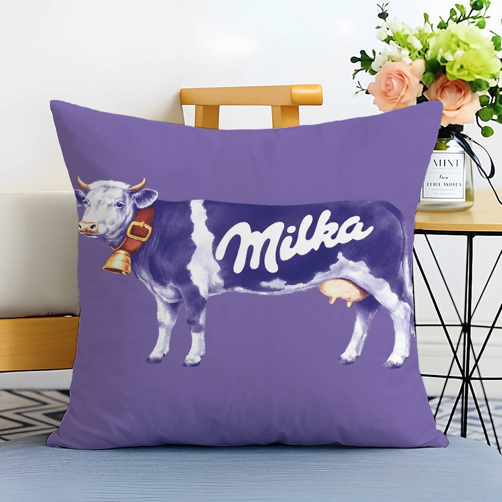 

Смішна наволочка з логотипом M-Milka-MT Chocolate, друкована, з матового флісу, подушка, що торкається дитячої шкіри, екологічно чиста сублімація 18x18Inch