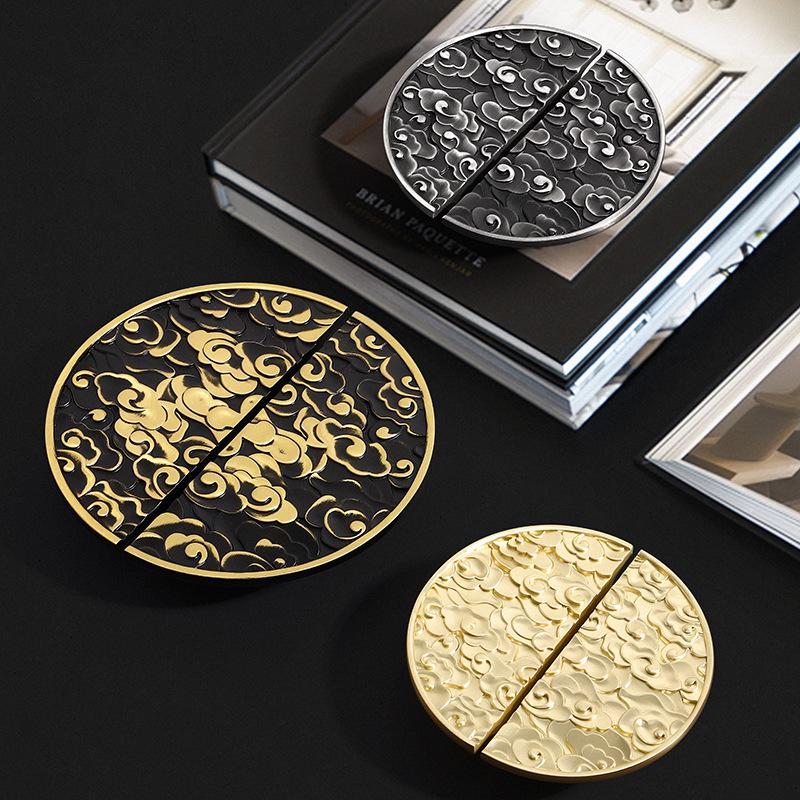 Chinese Style Gold Auspicious Cloud Half-Round Drawer Handles