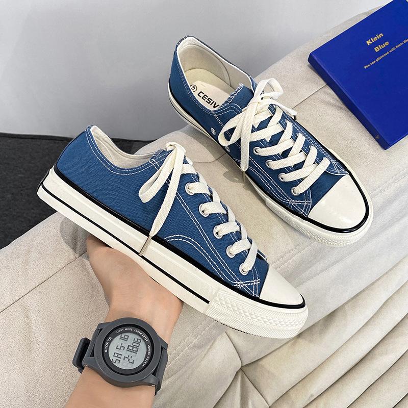 Spring burgundy low-top canvas shoes men's classic men's and women's board shoes Korean version versatile trend casual shoes men's