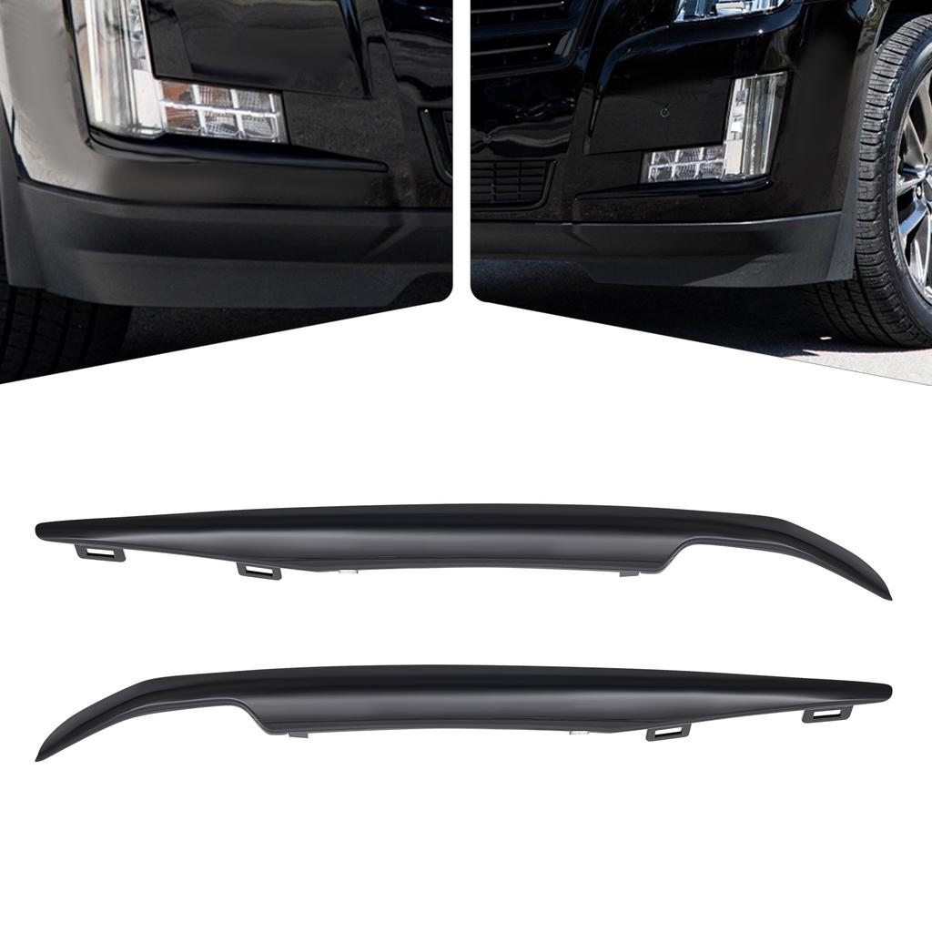 Pár ozdobných lišt krytu předního nárazníku, Kompatibilní s 2015 2016-2020 Cadillac Escalade & ESV, Černé vnější doplňky z PP