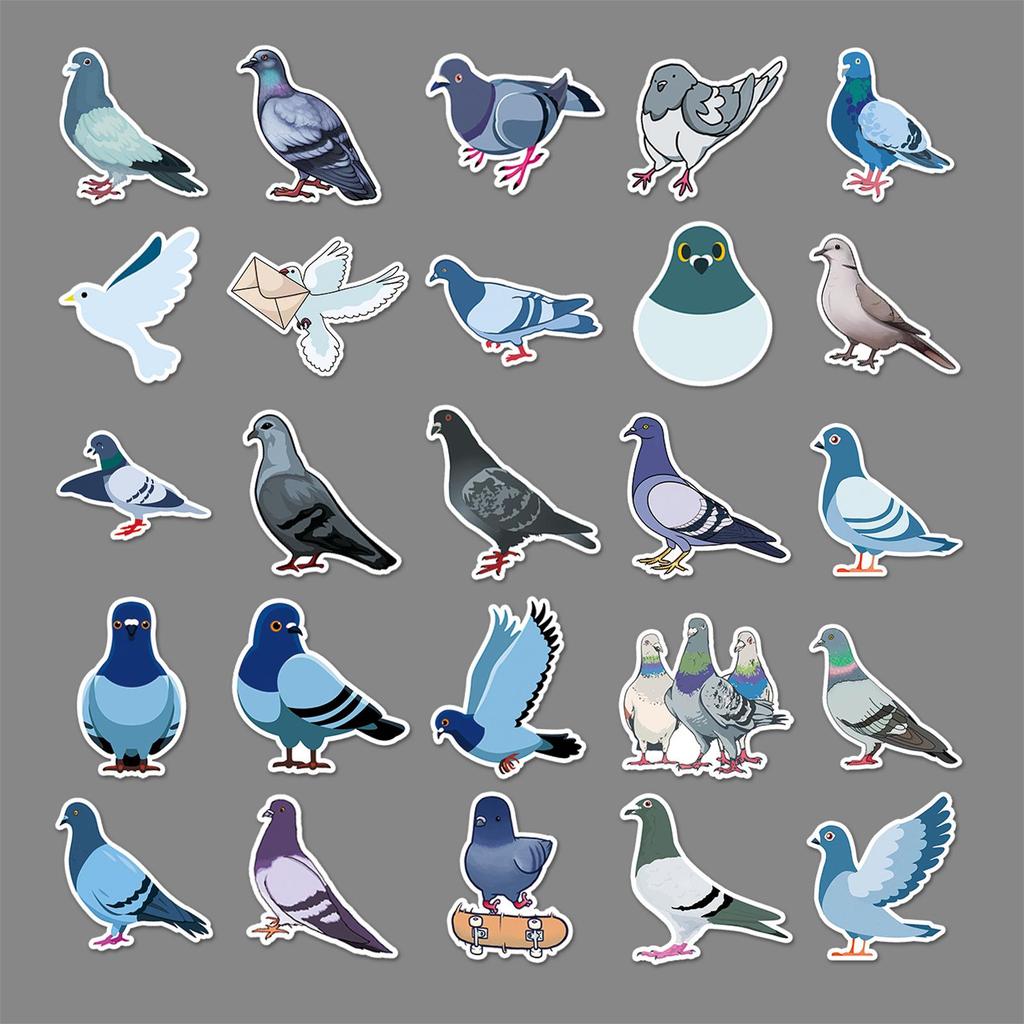 50 Pigeon Graffiti Cartoon Animal Stickers for Kids – Waterproof DIY Guka Suitcase & Water Bottle Decor
