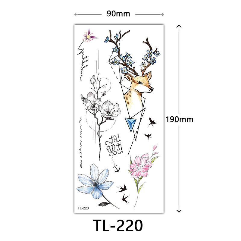 Flower Tattoo Stickers, Color Sketch Tattoo Stickers, English Letters, Wedding Photography Tattoo