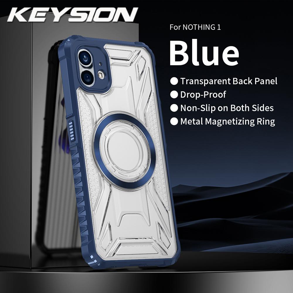 

KEYSION Прозрачный Магнитный Чехол для Nothing Phone 2 1 Силикон+ПК Сверхпрочный Противоударный Чехол для Телефона для Nothing Phone 1 2 for Nothing Phone 1 синий