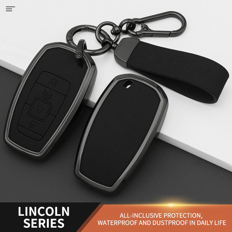 Zinc Alloy Car Smart Key Cover Case For Lincoln Continental Mkc Mkz Mkx Navigator Z Nautilus Aviator Corsair
