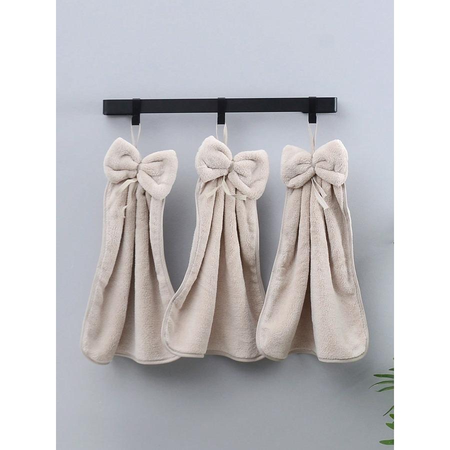 Striped Pattern Bow Decor Washcloth, Modern Color Block Hand Towel for Bathroom Home Bathroom Decor Back To School