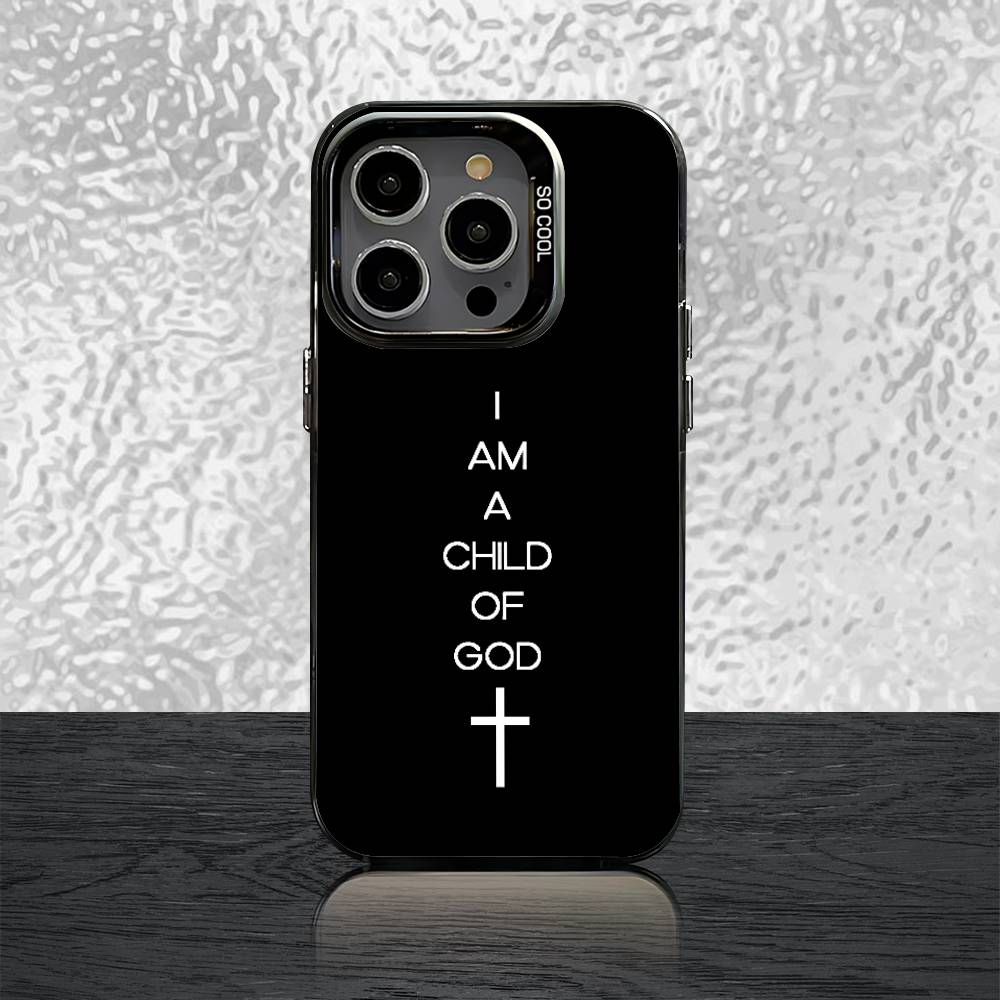 Verse of The Christian Bible Jesus Case For iPhone 16,15,14,13,12,11,Pro,XS,Max,Plus,Mini,SE Black Candy Matte Shockproof Cover