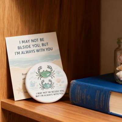 Yousheng Sea Glass Art Friendship Ornament Round Sea Glass Cat/Crab Christmas Tree Decoration Friendship Keepsake for Best Friends Woman