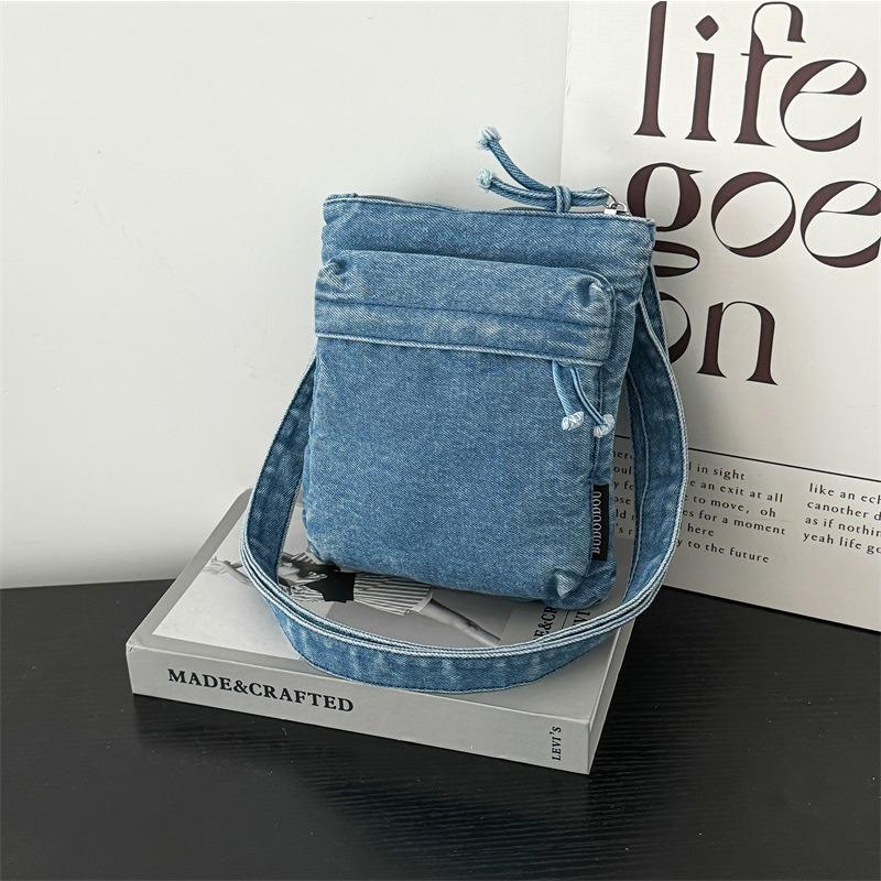 Washed Denim Crossbody Fashionable Phone Bag