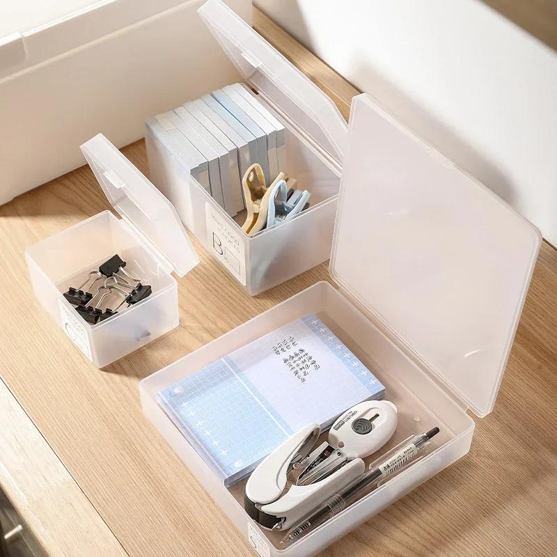 Transparent Plastic Box Kpop Photo Card Storage Box Translucent Kpop Photo Card Storage Box Desktop Storage Organizers