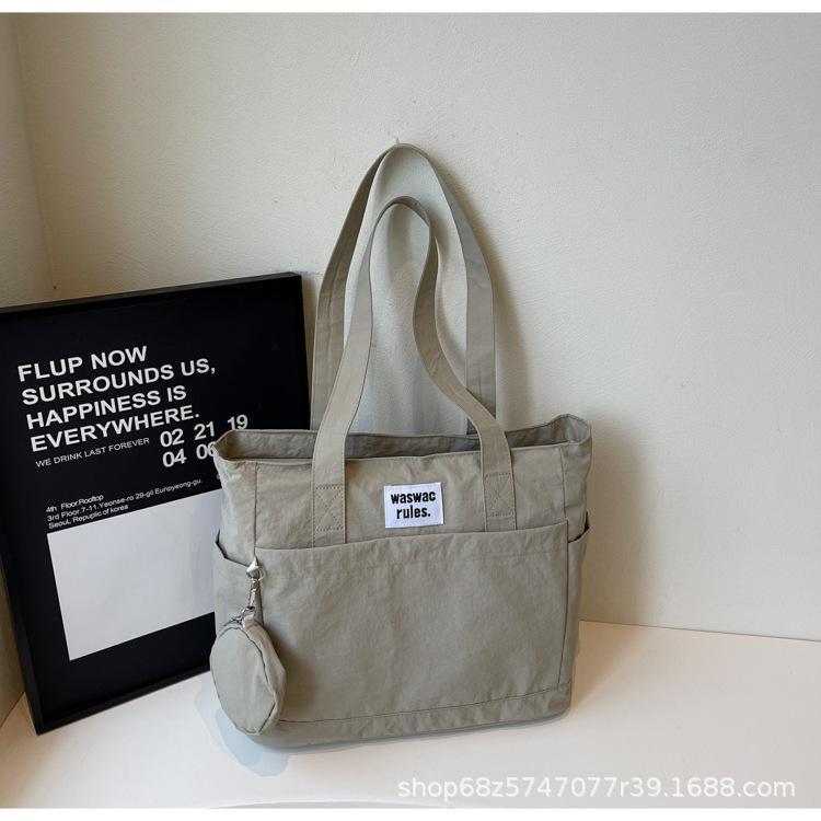 2025 solid color personalized large-capacity casual tote bag shoulder bag underarm bag handbag women's bag commuter canvas bag