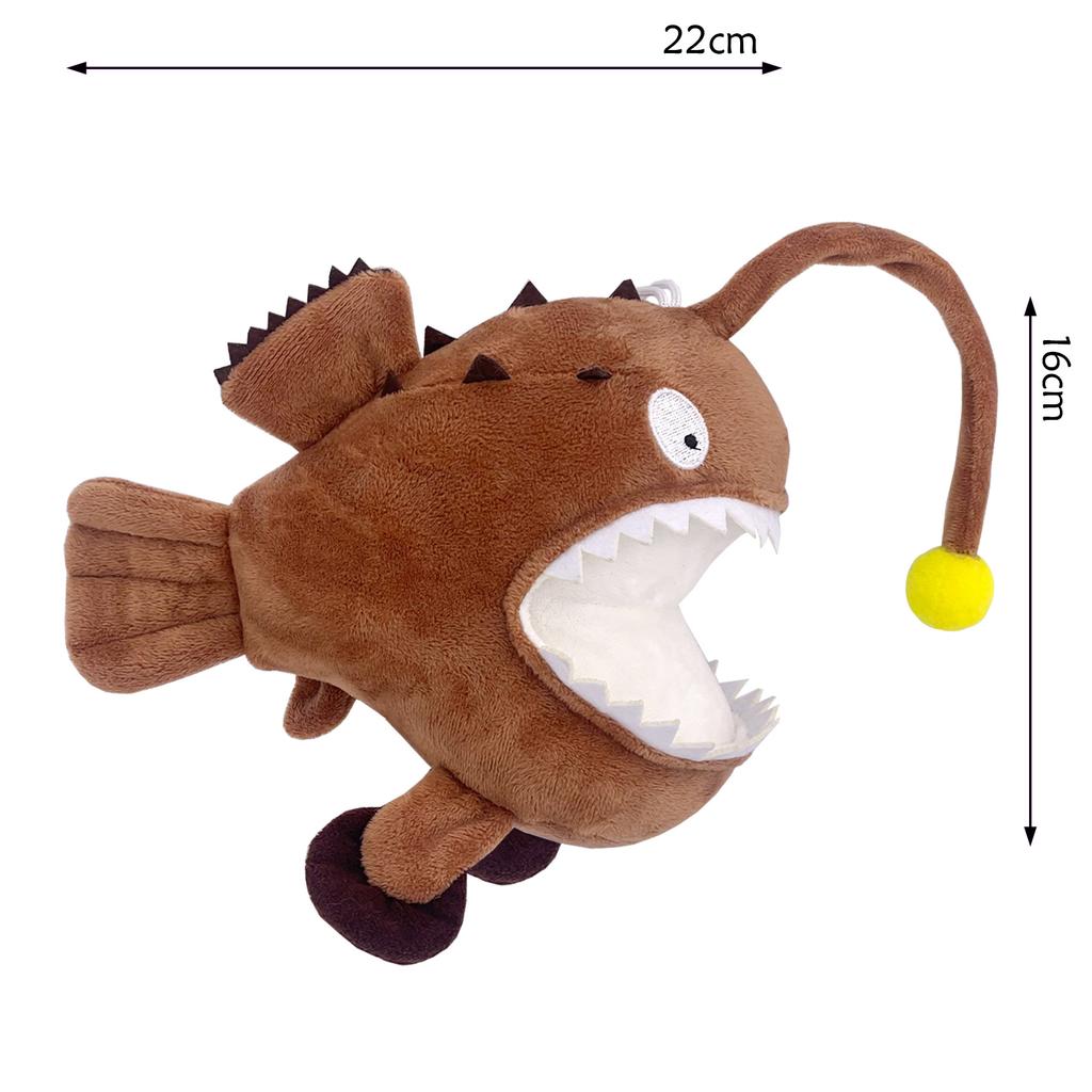 Monkfish Slippers Plush Toy Soft Realistic Lantern Fish Plush Toy Lophiiformes Ocean Animal Doll Birthday Gift For Kids