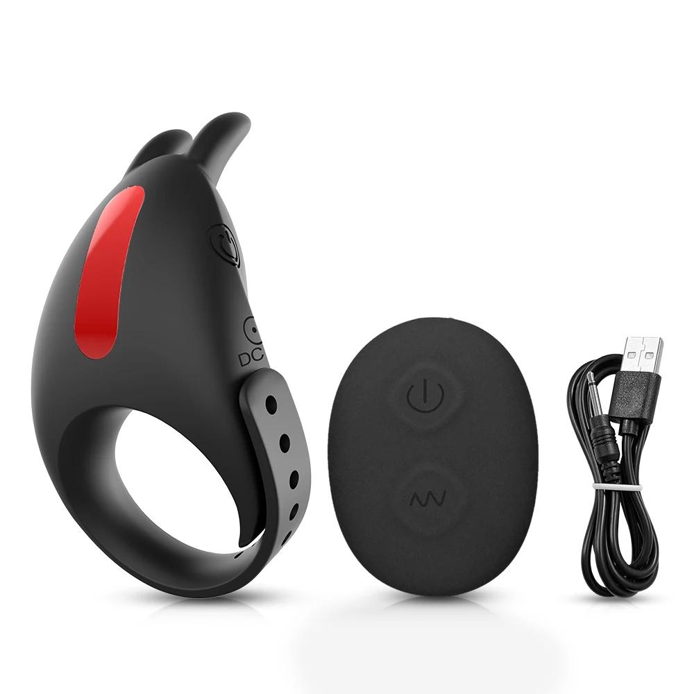 Remote Control Vibrating Penis Ring Sex Toys for Men Delay Ejaculation Clitoris Stimulation Dick Adjustable Buckle Cock Ring