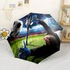 Goalkeeper Action Field. Outdoor Automatic Umbrella Compact 8-Rib Lightweight Durable Plastic & Iron Travel Essential Vibrant Pattern Umbrella