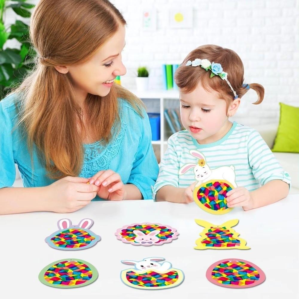 Decorazione Creativa di Pasqua Kit Colorato Fai da Te per Finestra Decorazione Casa Vetro Finestra
