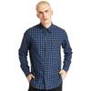 Timberland Plaid Letter Print Single-Breasted Breathable Loose Fit Long Sleeve Shirt Men Shirts Blue A29N8-G66