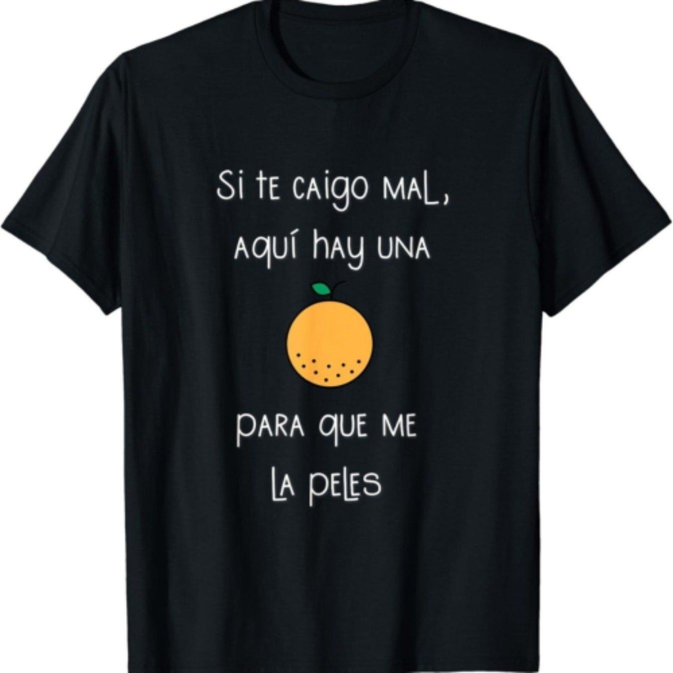 Funny Spanish Orange Peel Meme Graphic Tee Men Casual Soft Cotton Short Sleeve TShirt S