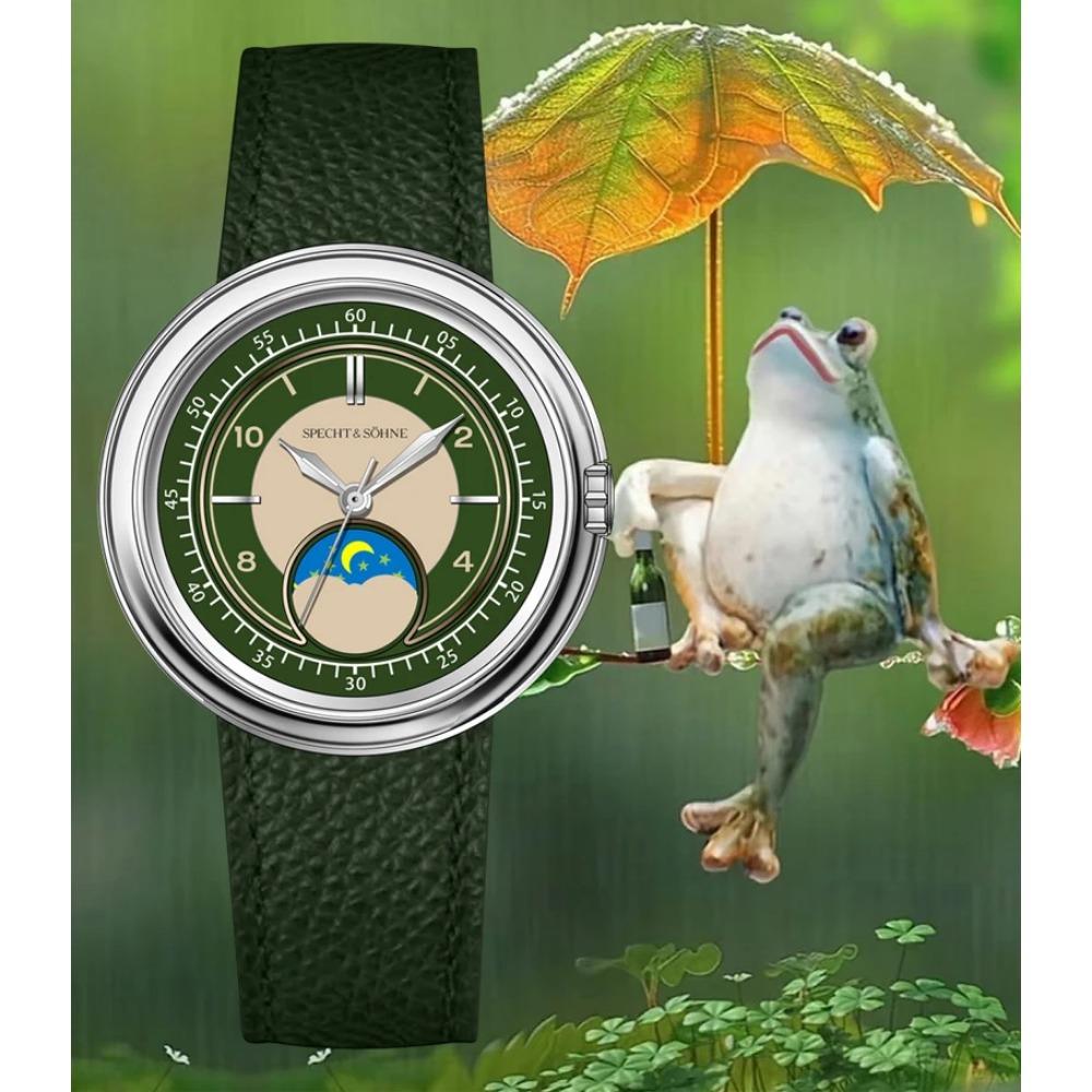 Specht & Söhne 2025 Men's Luxury Quartz Watch Genuine Leather Stainless Steel Japan Moon Phase 40MM Top Hot Wristwatch For Men