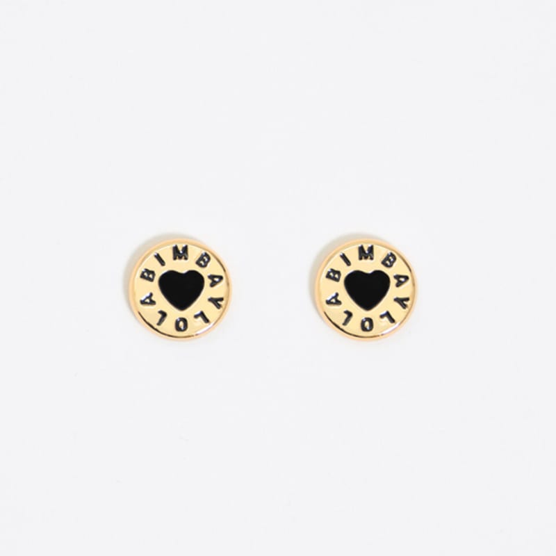 

BIMBA Y LOLA [25SS] BIMBA Y LOLA Black Heart Logo Earrings B255AIW010BKF Black_FREE