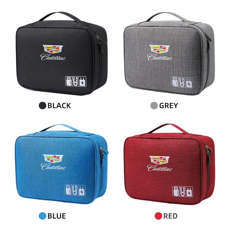 1pc Portable USB Data Cable Charger Storage Bag Travel Cable Organizer For Cadillac XT4 XT6 CTS DTS STS XTS ATS BLS SLS CT5