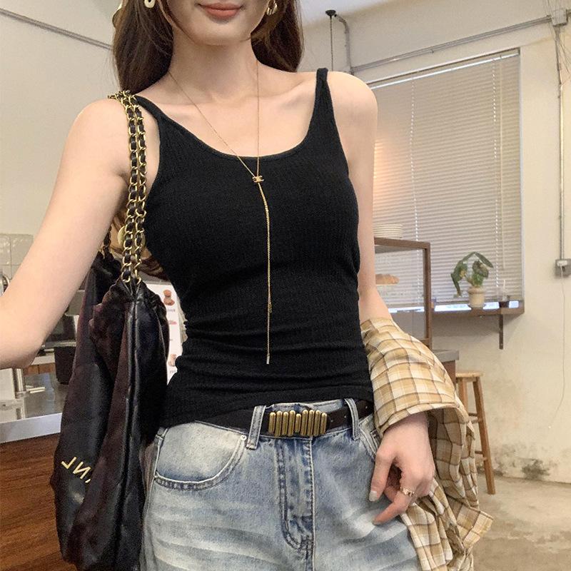 Real shot, beautiful inner small suspender vest women's clothing, summer new slim-fit outer Spice Girl top