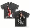 T-shirt Lavata Michael Jackson Abbigliamento per tutto l'anno alta qualità personalità Vestiti Taglie Forti Unisex Nuovo Modello Lavato Vintage Ampio