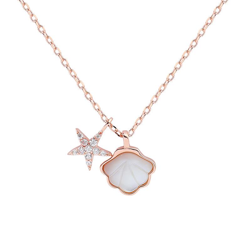 Starfish Shell Necklace Female Niche Design Pendant Light Luxury Niche Summer Collarbone Chain Premium Durable