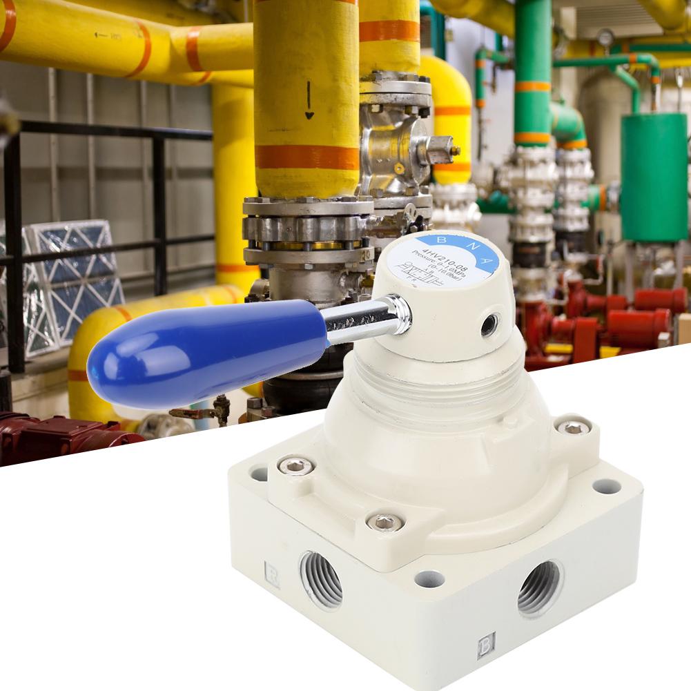 4HV210 08 Air Valve 4 Way 2 Positions Hand Lever Direct Action 1 4in PT Pneumatic Valve