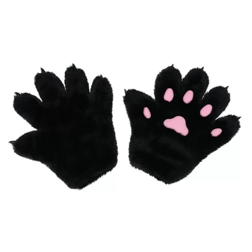 Furry Plush Cat Paw Gloves Wolf Puppy Animal Claw Mittens Cute Cosplay Costume Gloves  Party