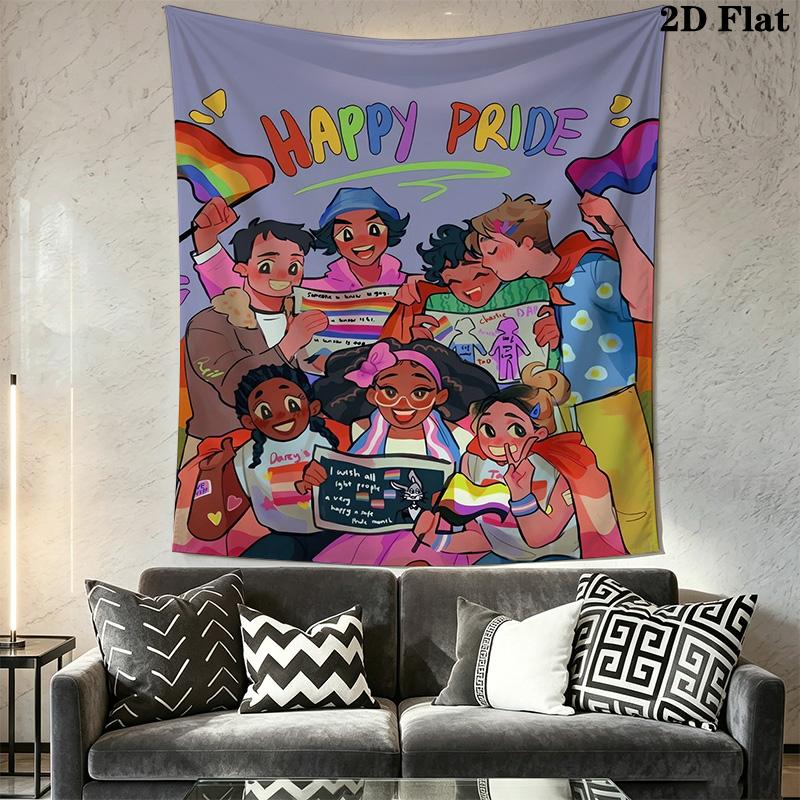 Vibrant Anime Style Pattern Home Decor Tapestry, Wall Hanging, Decorative RV Wall Cloth.ZGT0914012