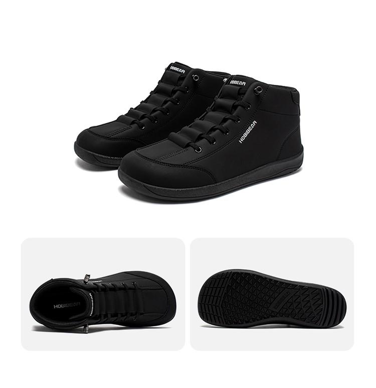 HOBIBEAR Mid Top Blotevoetenschoenen Heren Dames Brede Teen Enkelboots Outdoor Antislip Kunstleer Schoenen 36 black